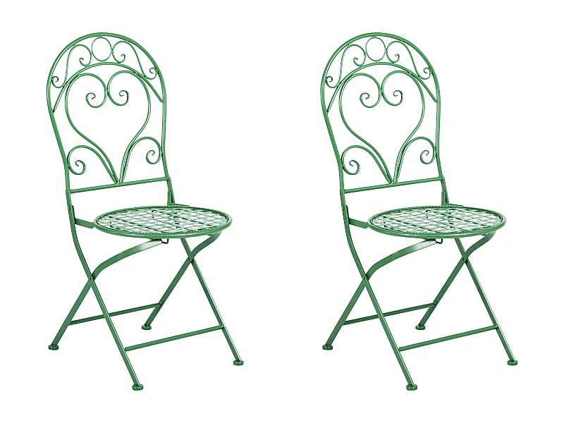 Lot de 2 chaises de jardin ALBINIA Métal Vert