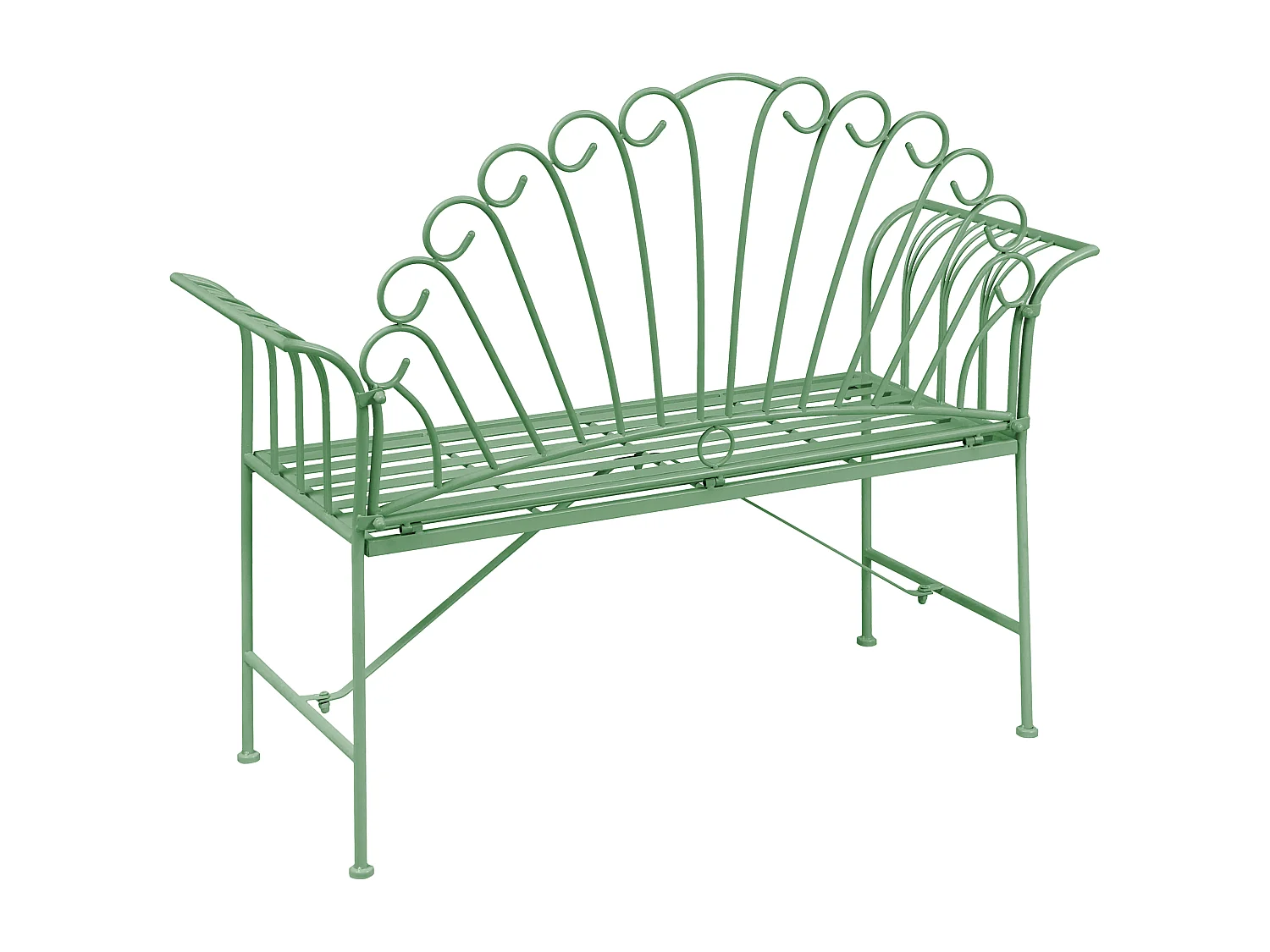 Banc de jardin CAVINIA 125 cm Métal Vert