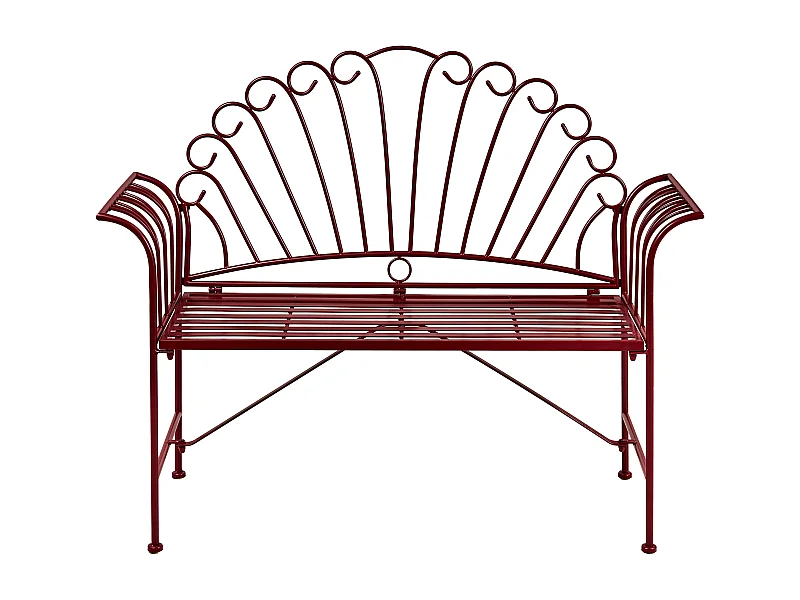 Banc de jardin CAVINIA 125 cm Métal Rouge Bordeaux