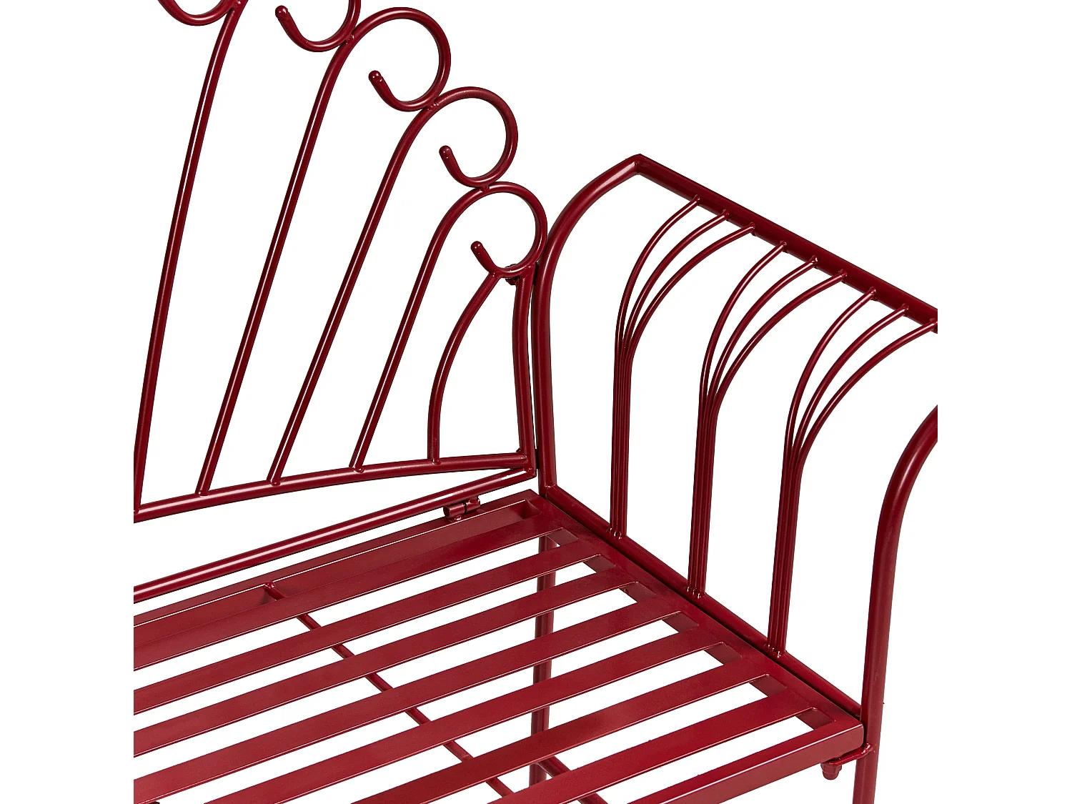 Banc de jardin CAVINIA 125 cm Métal Rouge Bordeaux