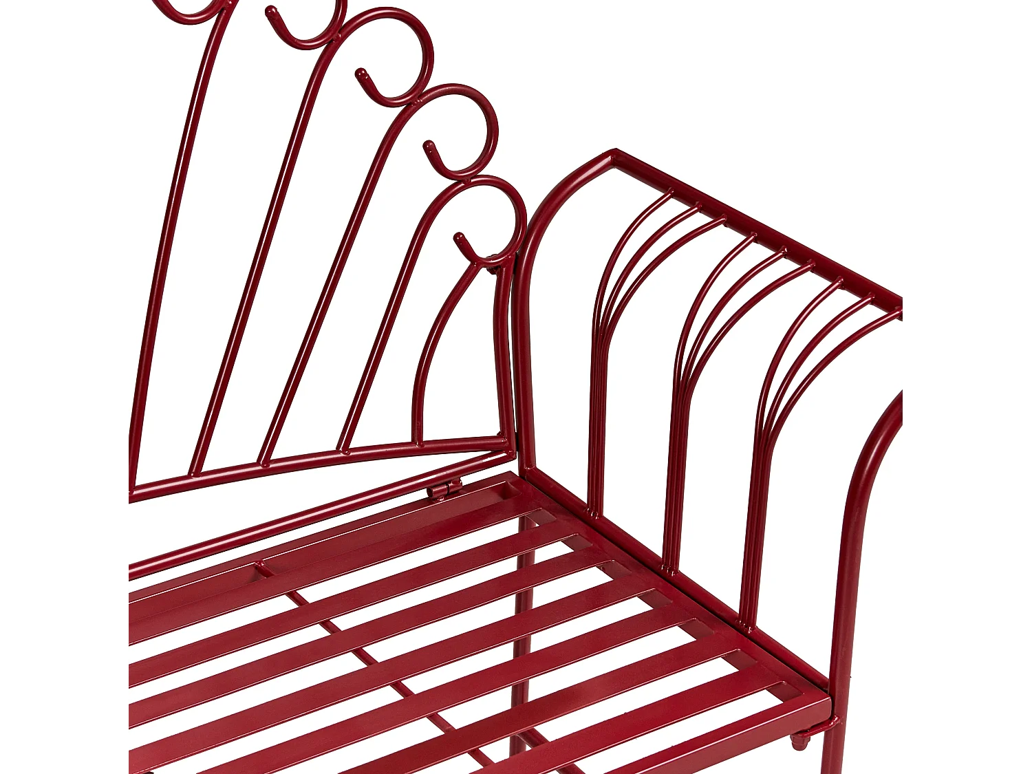 Banc de jardin CAVINIA 125 cm Métal Rouge Bordeaux