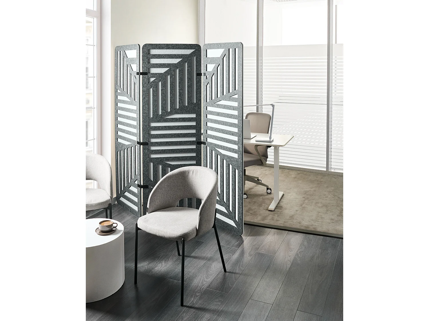 Séparateur de pièce à 3 panneaux FUTURA Gris foncé 180 cm 180 cm