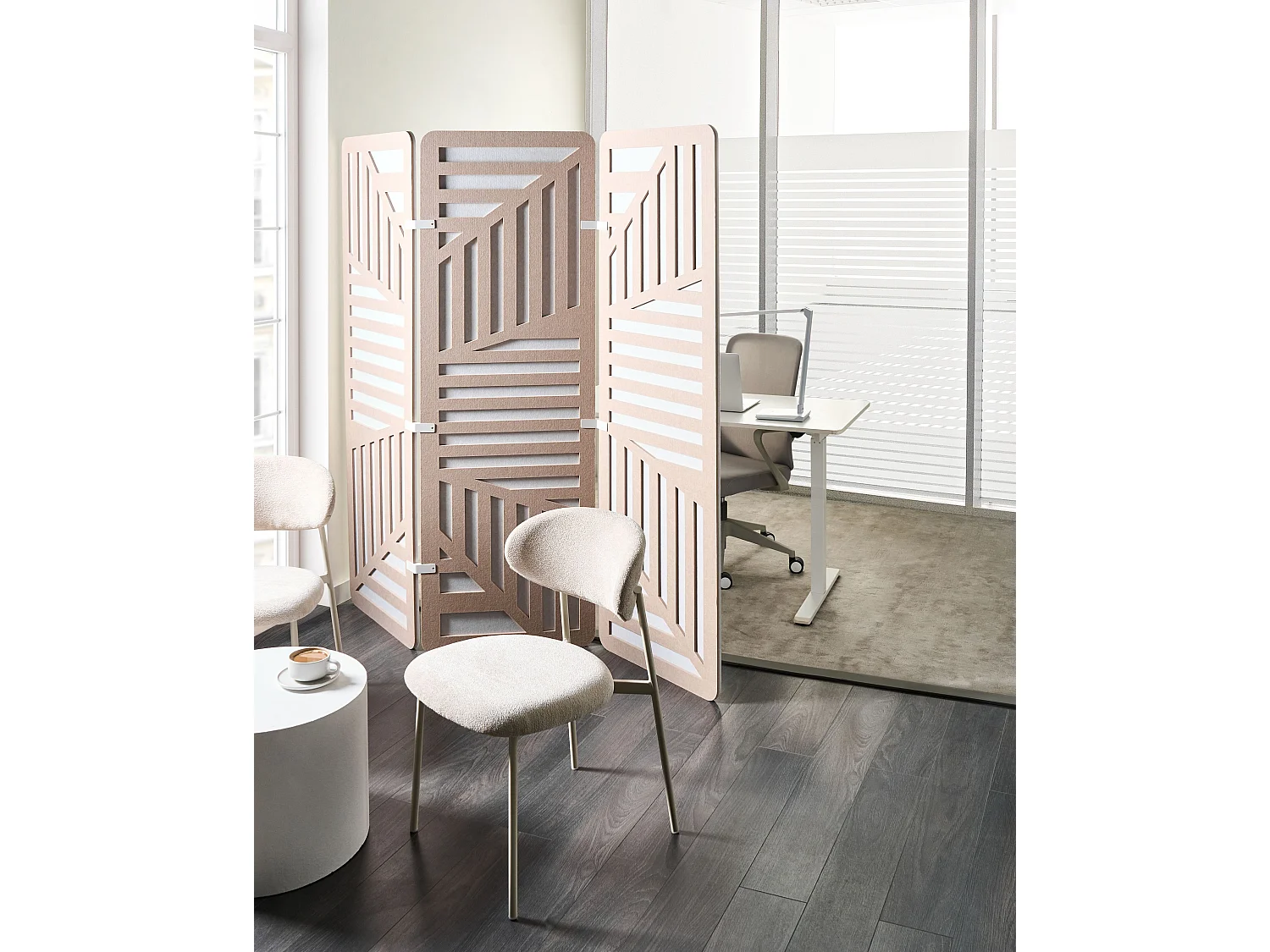 Séparateur de pièce à 3 panneaux FUTURA Beige 180 cm 180 cm