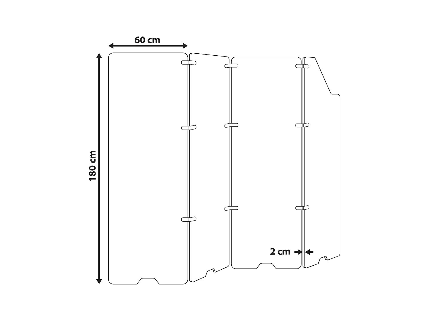Séparateur de pièce à 4 panneaux STARRY Beige clair 240 cm 180 cm