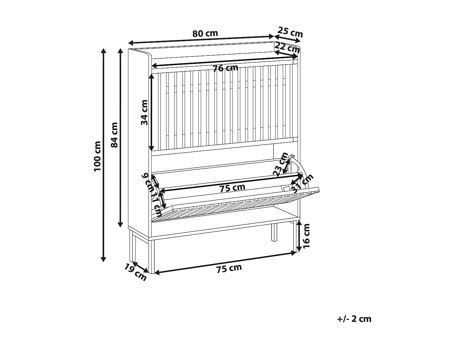 Meuble à chaussures GYMPIE Marron clair