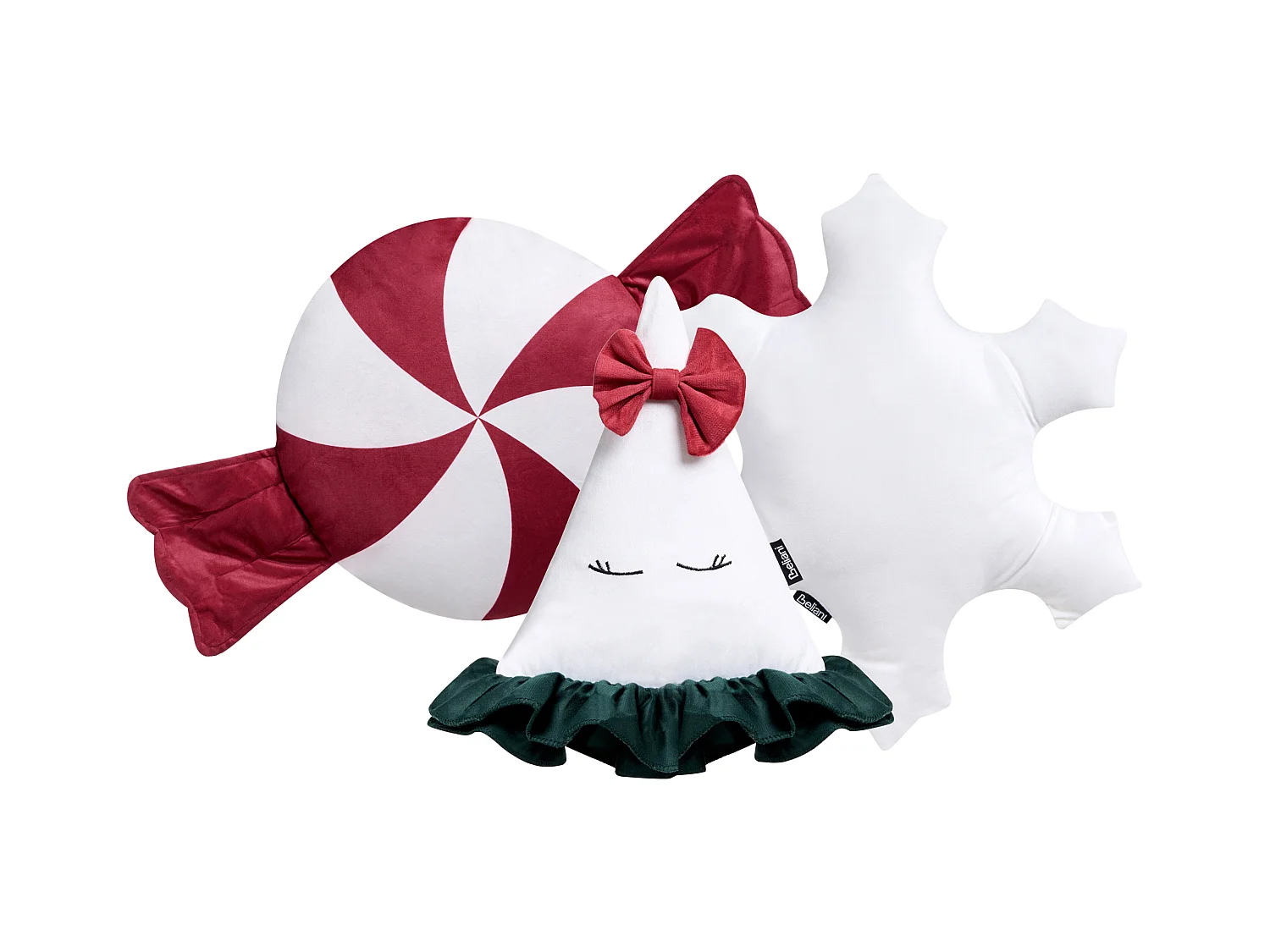 Lot de 3 coussins décoratifs NOELNEST Velours 30 x 35 cm 40 x 40 cm Multicolore Motif de Noël