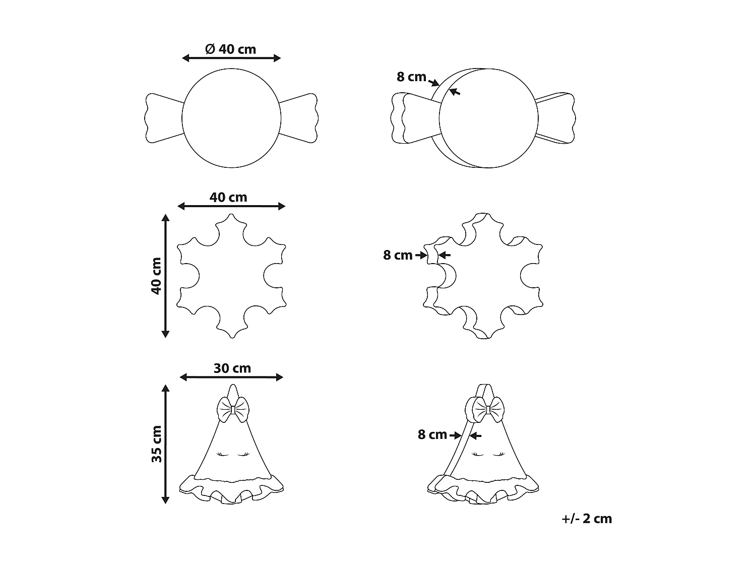 Lot de 3 coussins décoratifs NOELNEST Velours 30 x 35 cm 40 x 40 cm Multicolore Motif de Noël