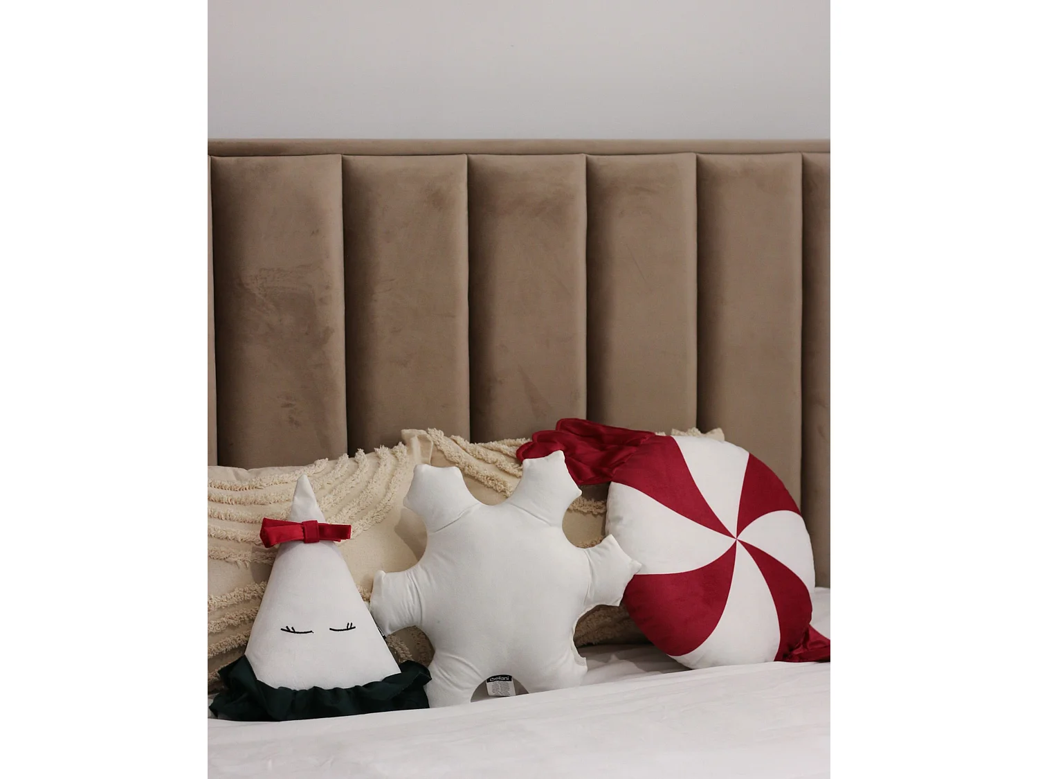 Lot de 3 coussins décoratifs NOELNEST 30 x 35 cm 40 x 40 cm Velours Multicolore Motif de Noël