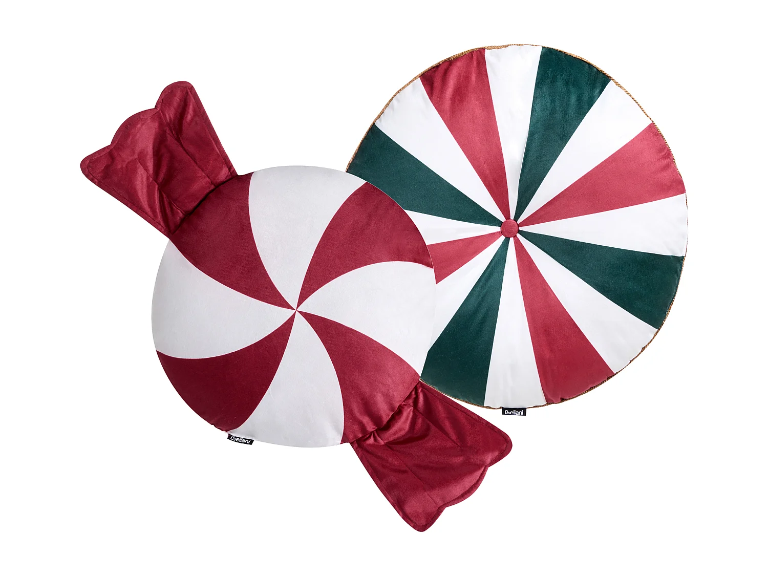 Lot de 2 coussins décoratifs TWIRL TREATS Velours 55 x 55 cm 40 x 40 cm Multicolore Motif de Noël