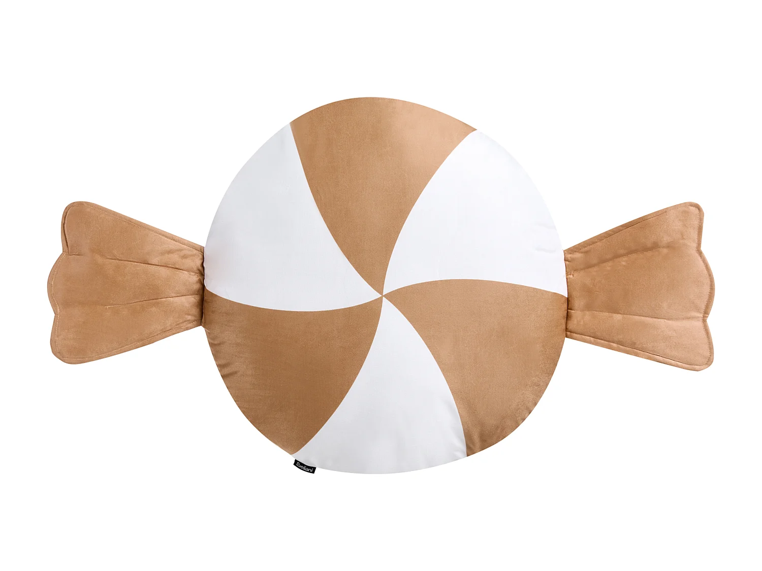 Lot de 2 coussins décoratifs WHIRL CANDY Tissu 60 x 60 cm Marron/blanc Motif de Noël