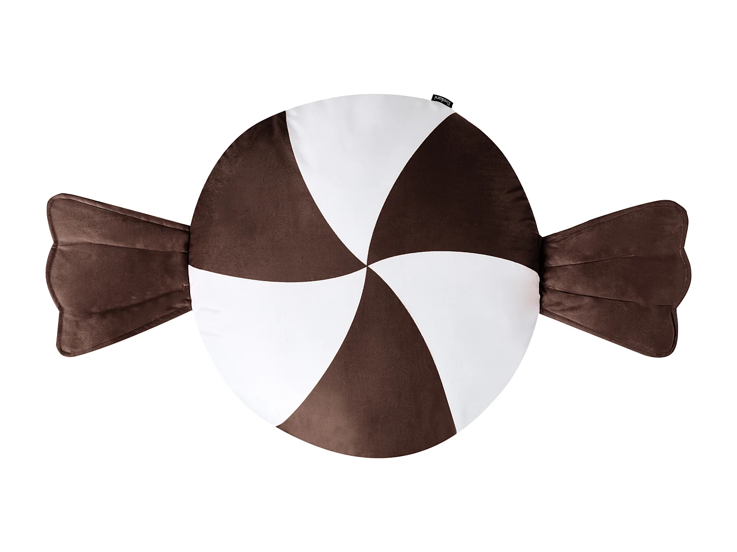 Lot de 2 coussins décoratifs WHIRL CANDY Tissu 60 x 60 cm Marron/blanc Motif de Noël