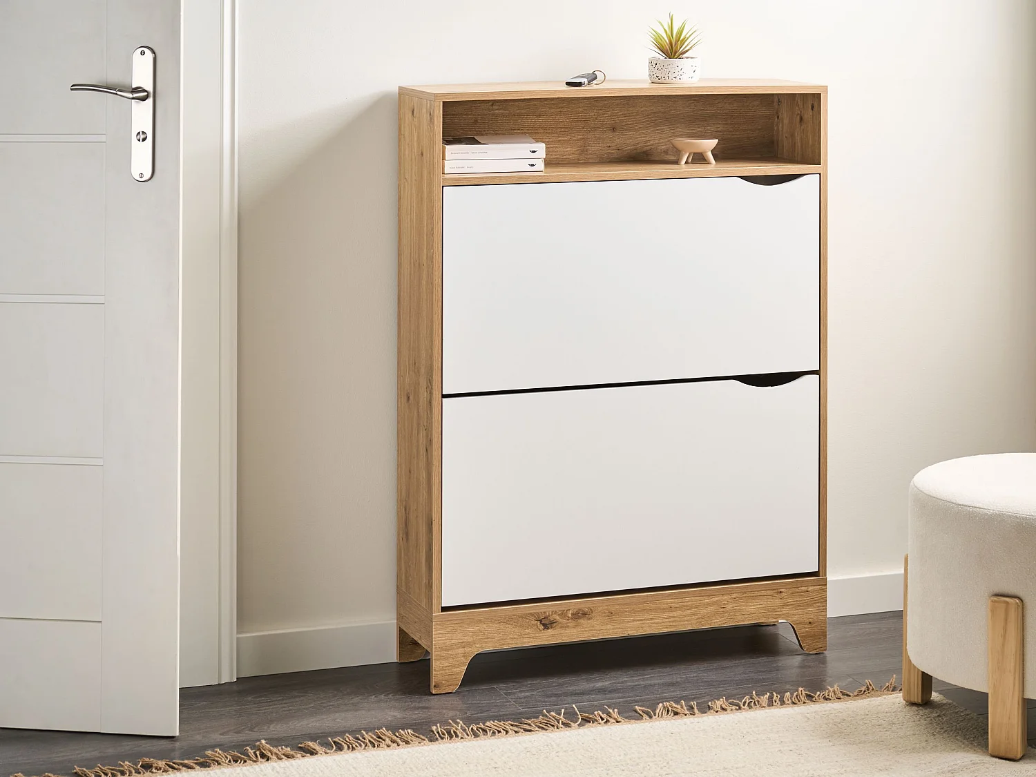 Shoe Storage Cabinet GATTON Light Brown