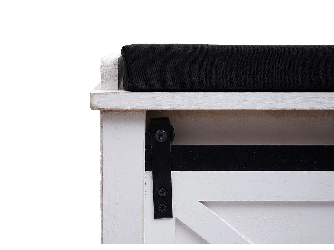 Banc avec compartiments de bois blanche 102 x 33 x 43 cm 04_0001094