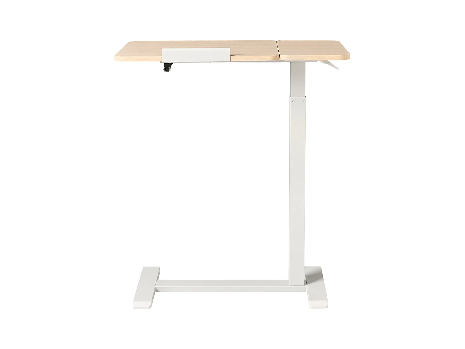Bureau réglable manuellement en hauteur pour ordinateur portable SCHOLA Marron clair/blanc 70 cm 40 cm