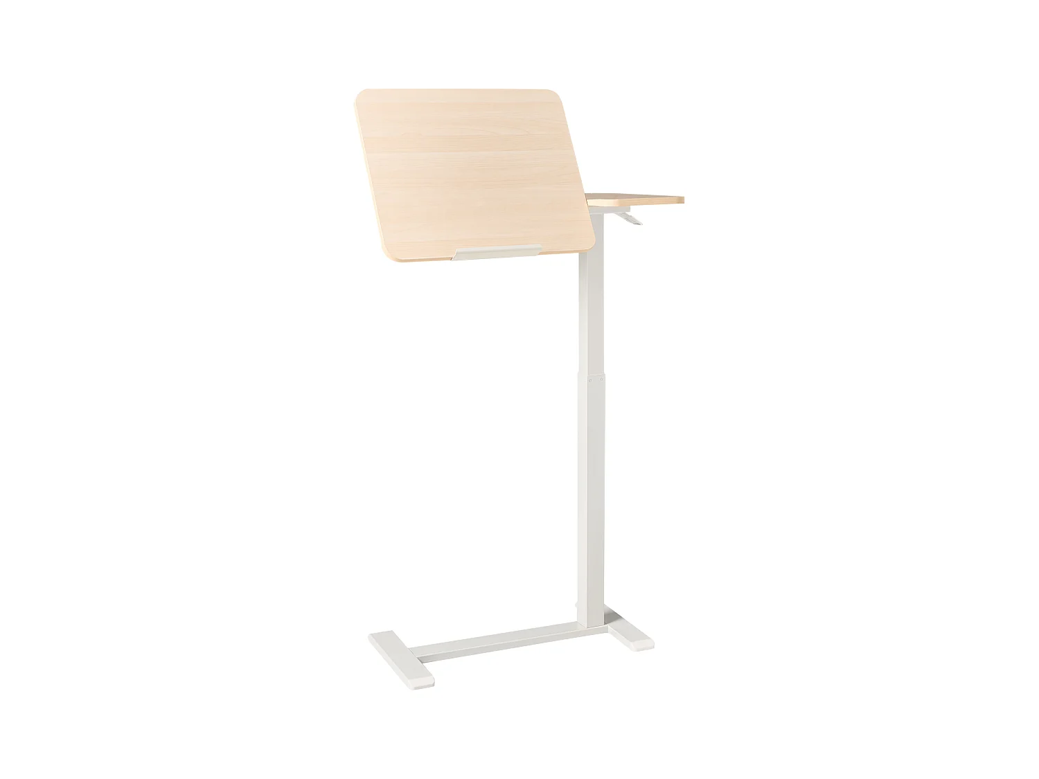 Bureau réglable manuellement en hauteur pour ordinateur portable SCHOLA Marron clair/blanc 70 cm 40 cm