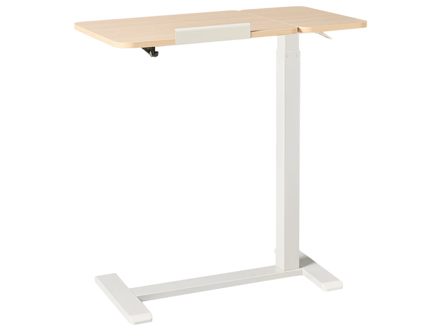 Bureau réglable manuellement en hauteur pour ordinateur portable SCHOLA 70 cm x 40 cm Marron clair/blanc
