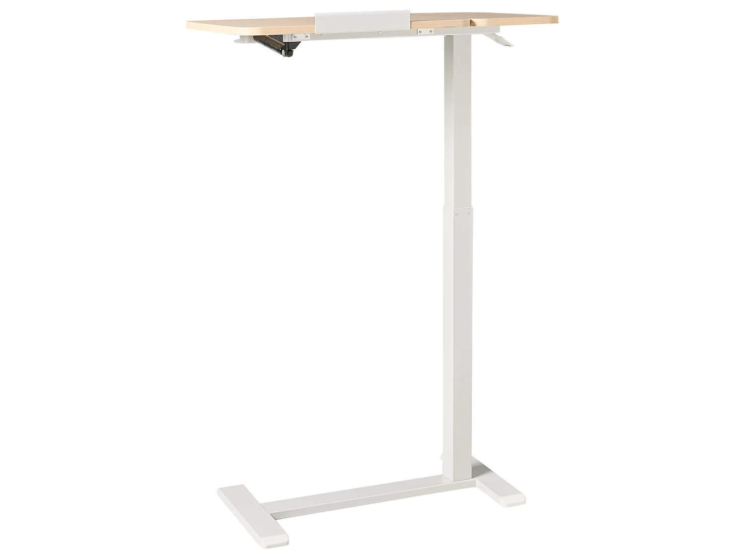 Bureau réglable manuellement en hauteur pour ordinateur portable SCHOLA 70 cm x 40 cm Marron clair/blanc
