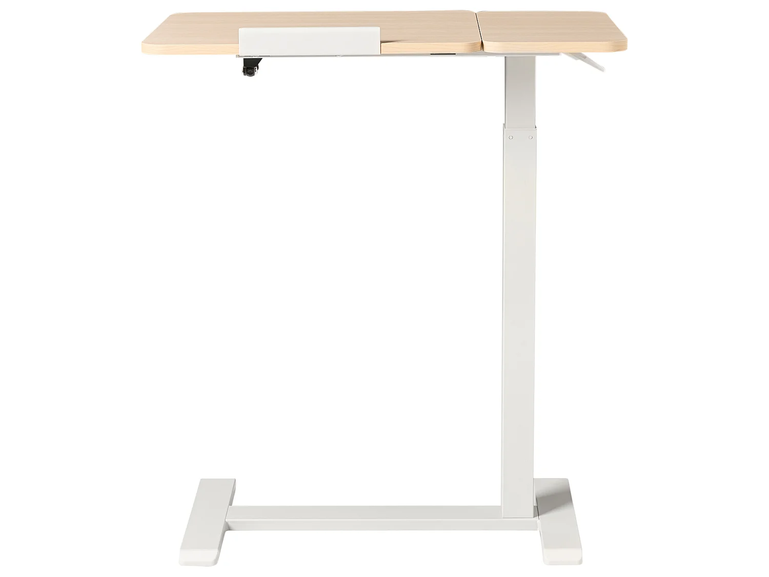 Bureau réglable manuellement en hauteur pour ordinateur portable SCHOLA 70 cm x 40 cm Marron clair/blanc