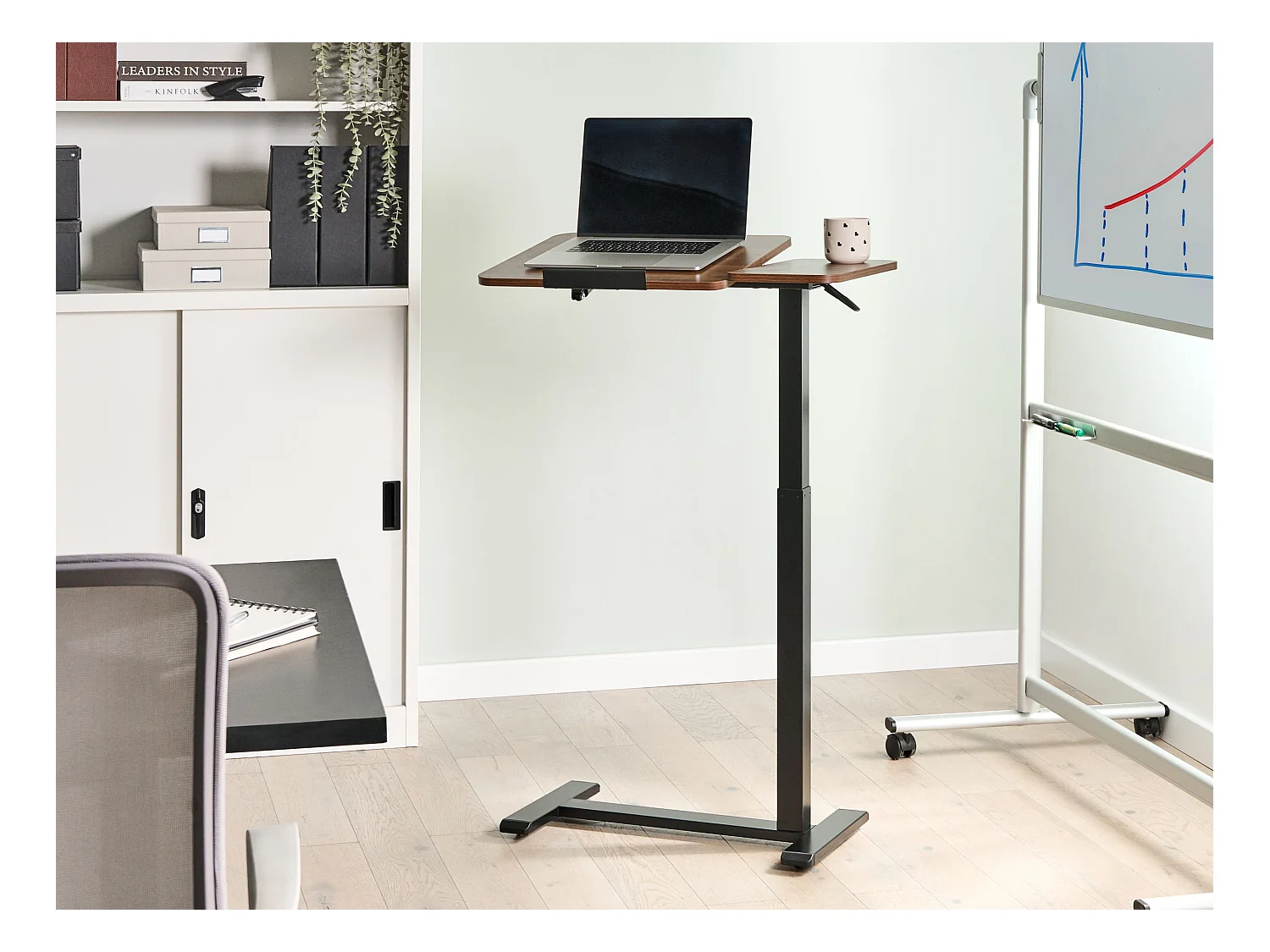 Bureau réglable manuellement en hauteur pour ordinateur portable SCHOLA Marron/noir 70 cm 40 cm