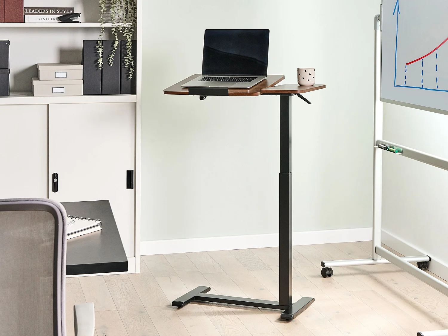 Bureau réglable manuellement en hauteur pour ordinateur portable SCHOLA Marron/noir 70 cm 40 cm