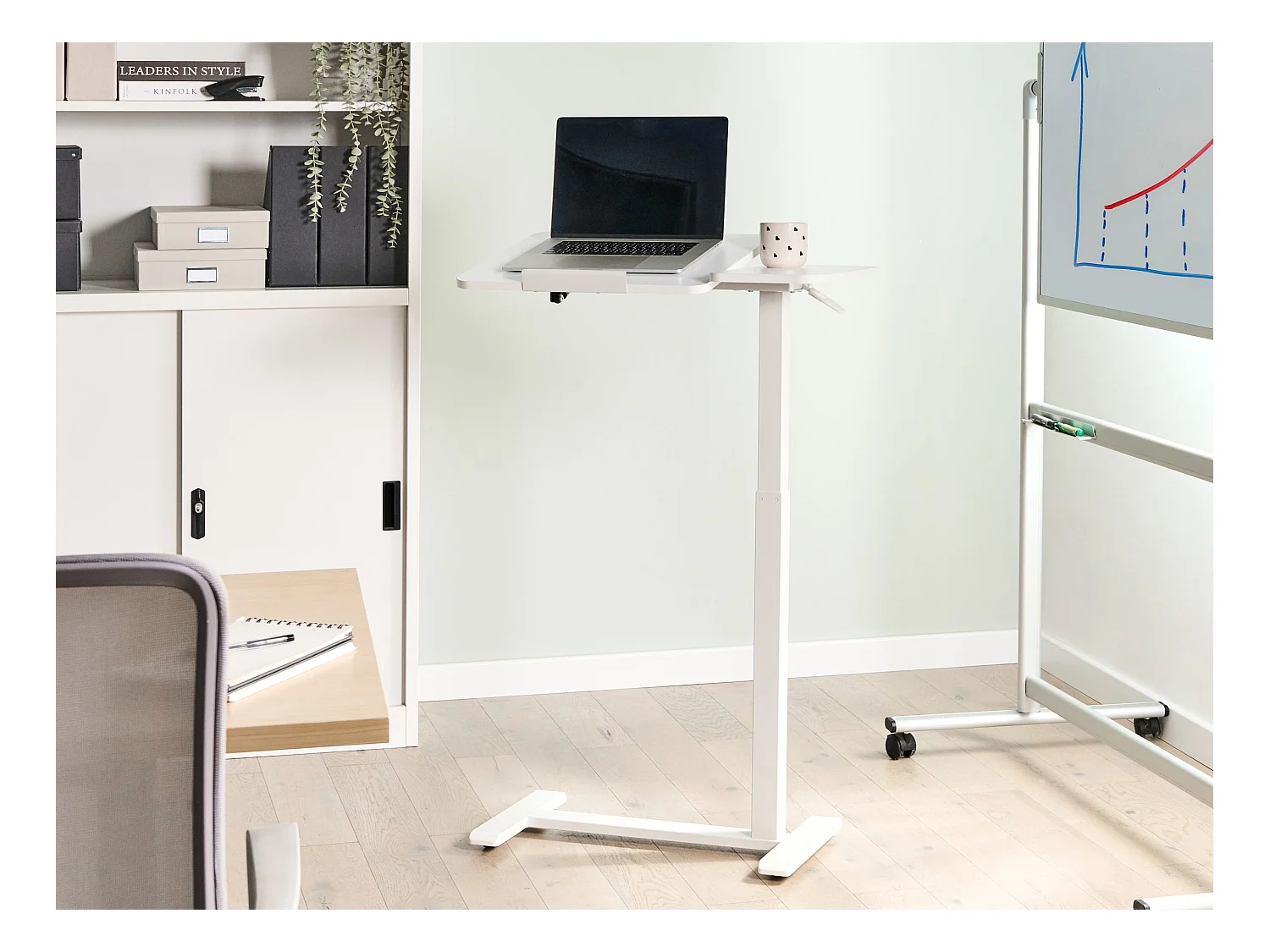 Bureau réglable manuellement en hauteur pour ordinateur portable SCHOLA Blanc 70 cm 40 cm