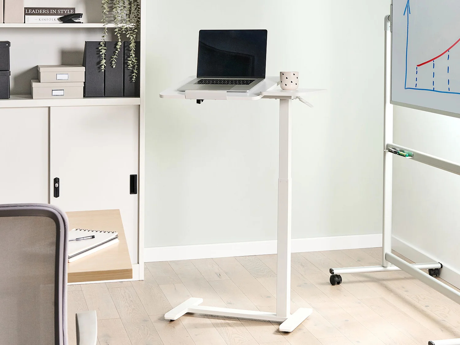 Bureau réglable manuellement en hauteur pour ordinateur portable SCHOLA Blanc 70 cm 40 cm