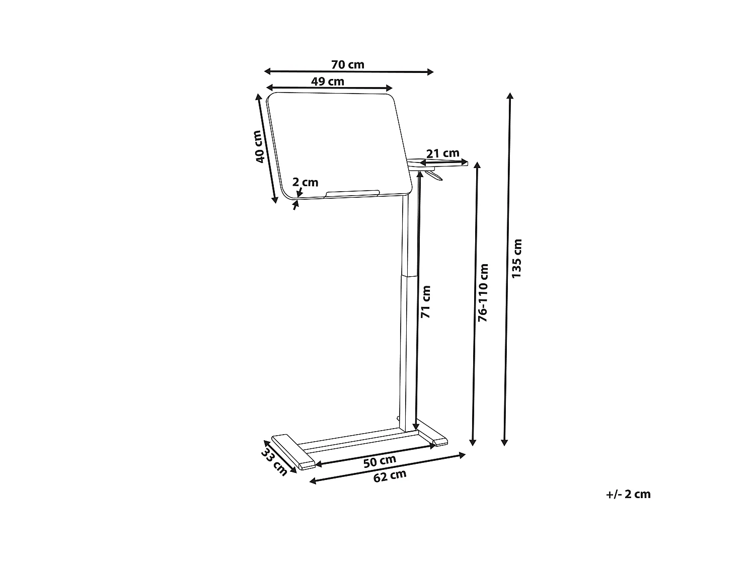 Manual Adjustable Laptop Stand SCHOLA White 70 cm 40 cm