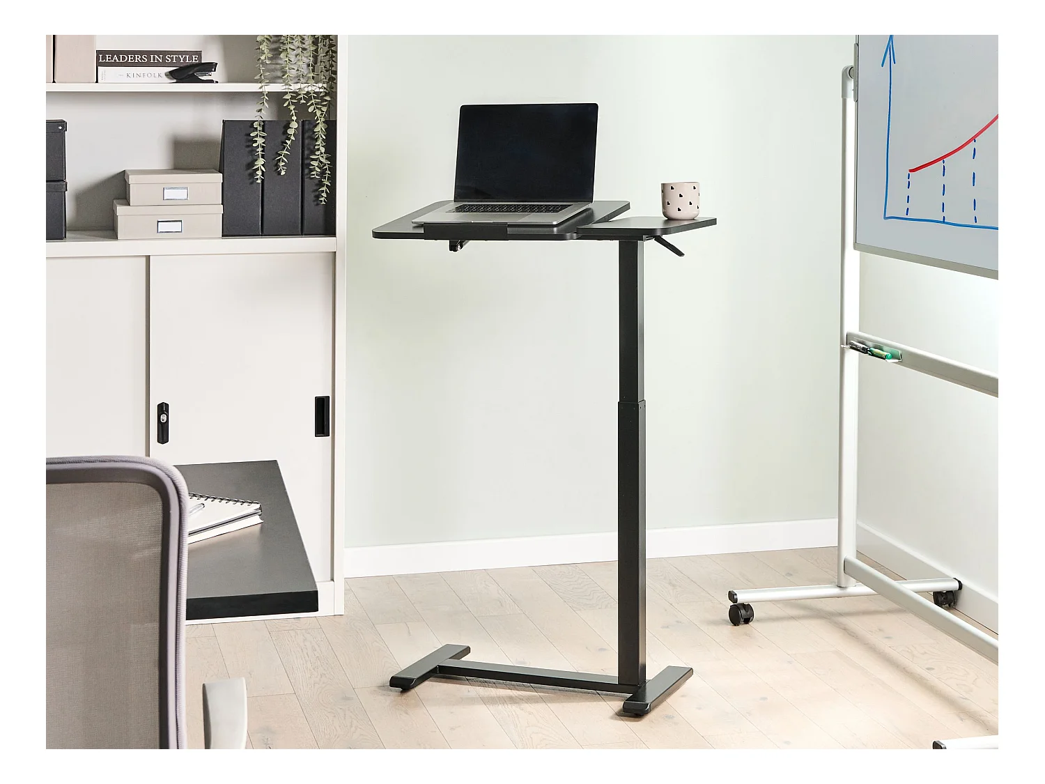 Bureau réglable manuellement en hauteur pour ordinateur portable SCHOLA Noir 70 cm 40 cm