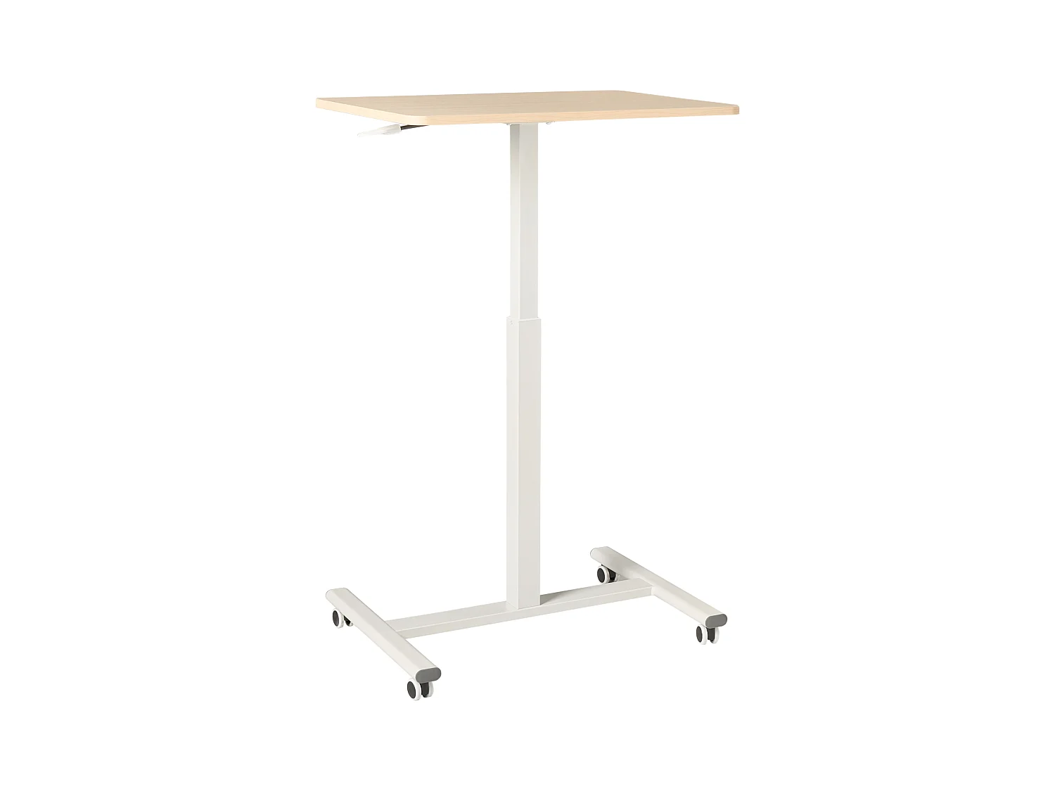 Bureau réglable manuellement en hauteur pour ordinateur portable ACADEMIA Marron clair/blanc 65 cm 48 cm