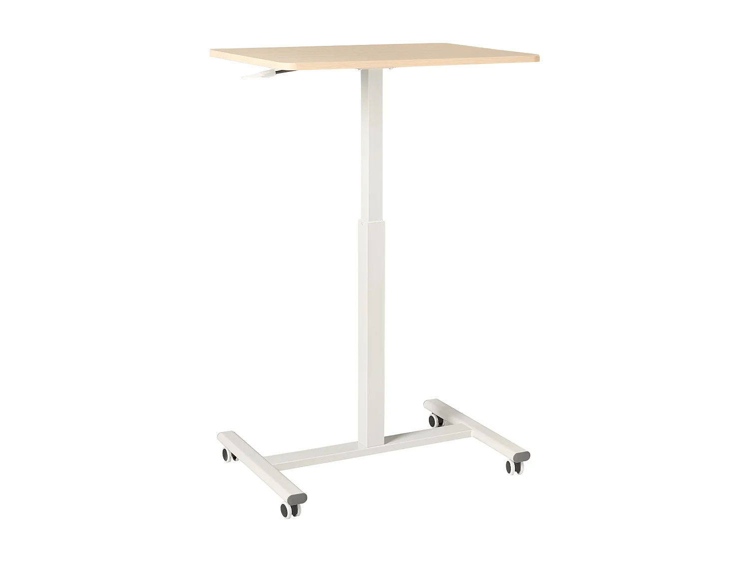 Bureau réglable manuellement en hauteur pour ordinateur portable ACADEMIA Marron clair/blanc 65 cm 48 cm