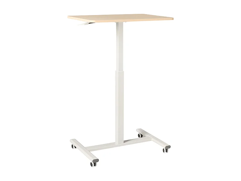 Bureau réglable manuellement en hauteur pour ordinateur portable ACADEMIA Marron clair/blanc 65 cm 48 cm