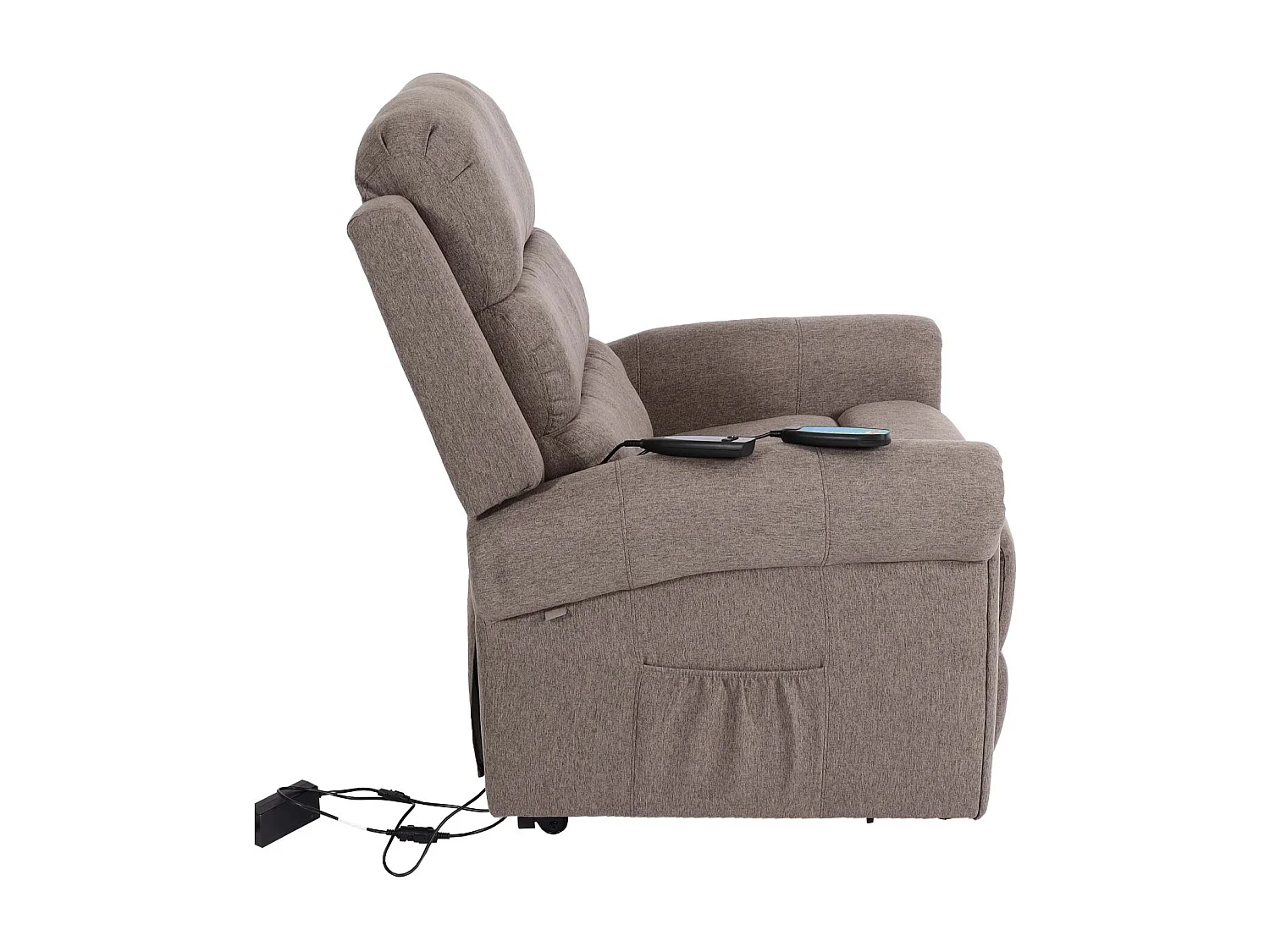 Fauteuil relax Fonction de tissu grise 77 x 65 x 84 cm 04_0006893