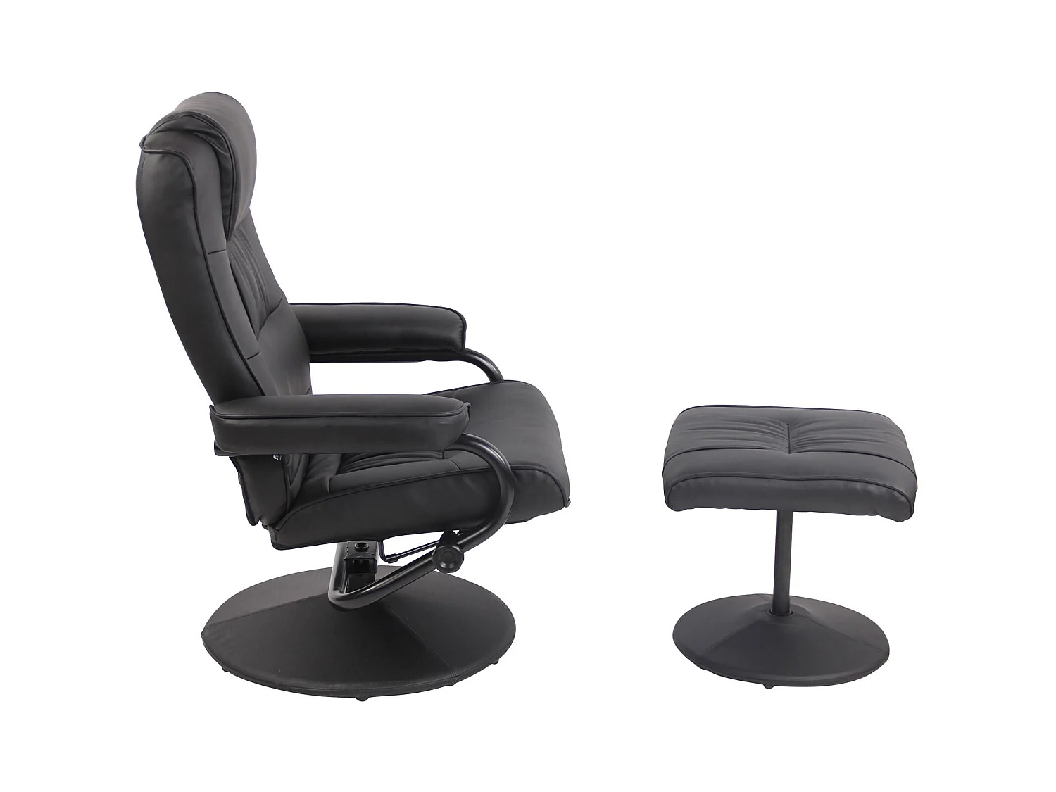 Fauteuil inclinable avec repose-pieds métal argentée 77 x 72 x 92 cm 10_0003619
