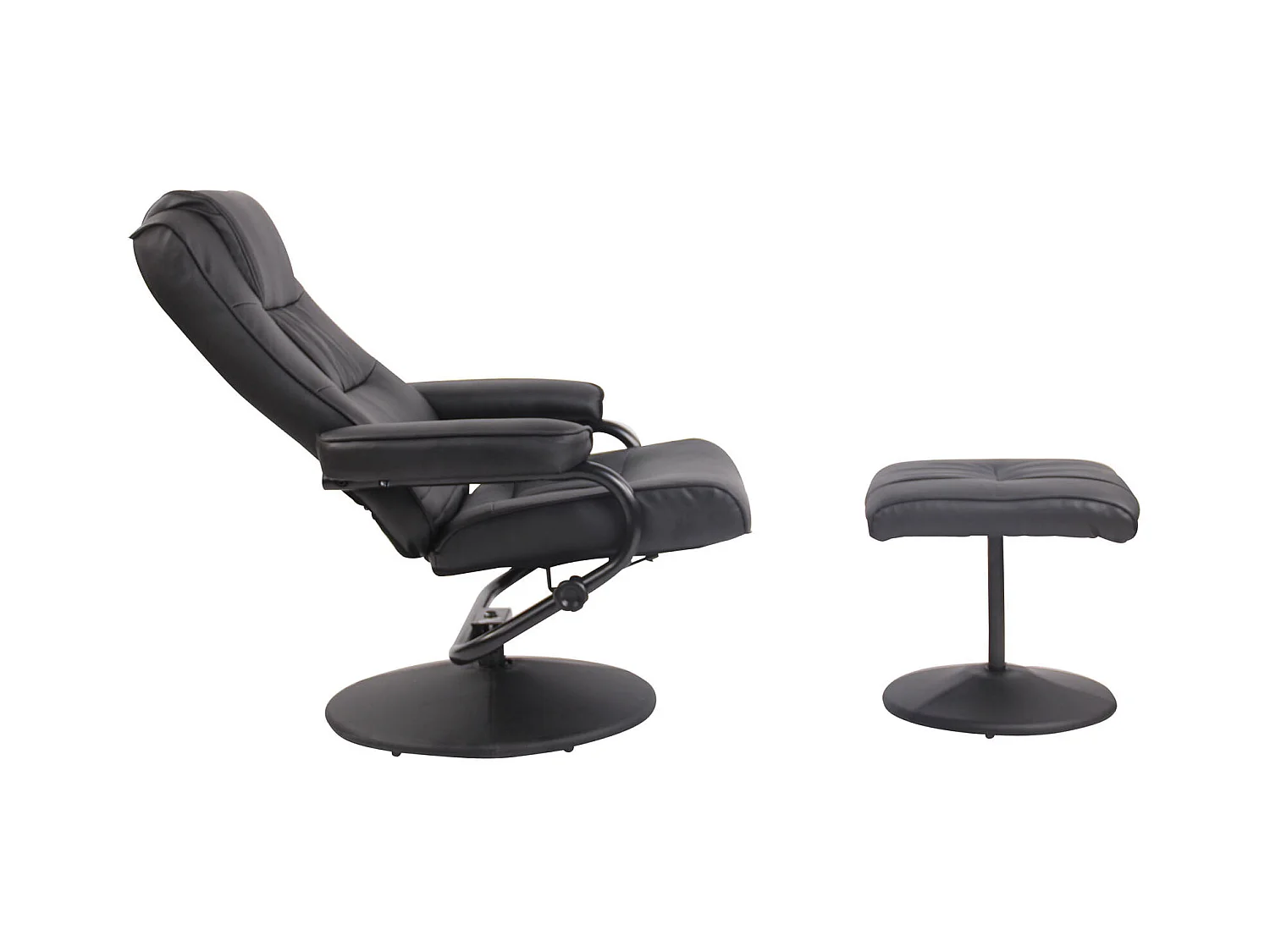 Fauteuil inclinable avec repose-pieds métal argentée 77 x 72 x 92 cm 10_0003619