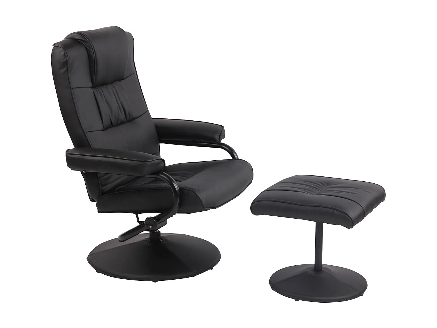 Fauteuil inclinable avec repose-pieds métal argentée 77 x 72 x 92 cm 10_0003619