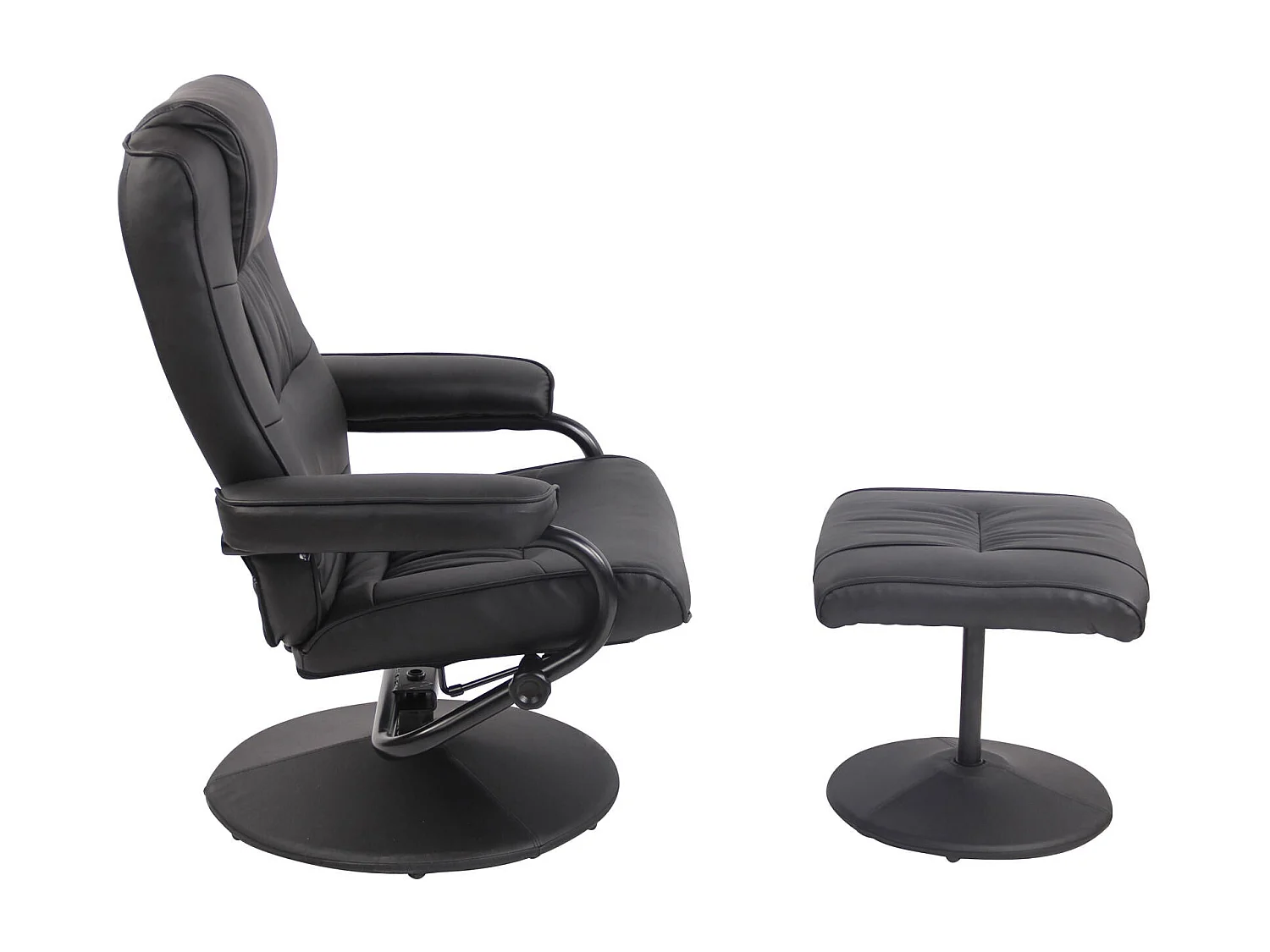 Fauteuil inclinable avec repose-pieds métal argentée 77 x 72 x 92 cm 10_0003619