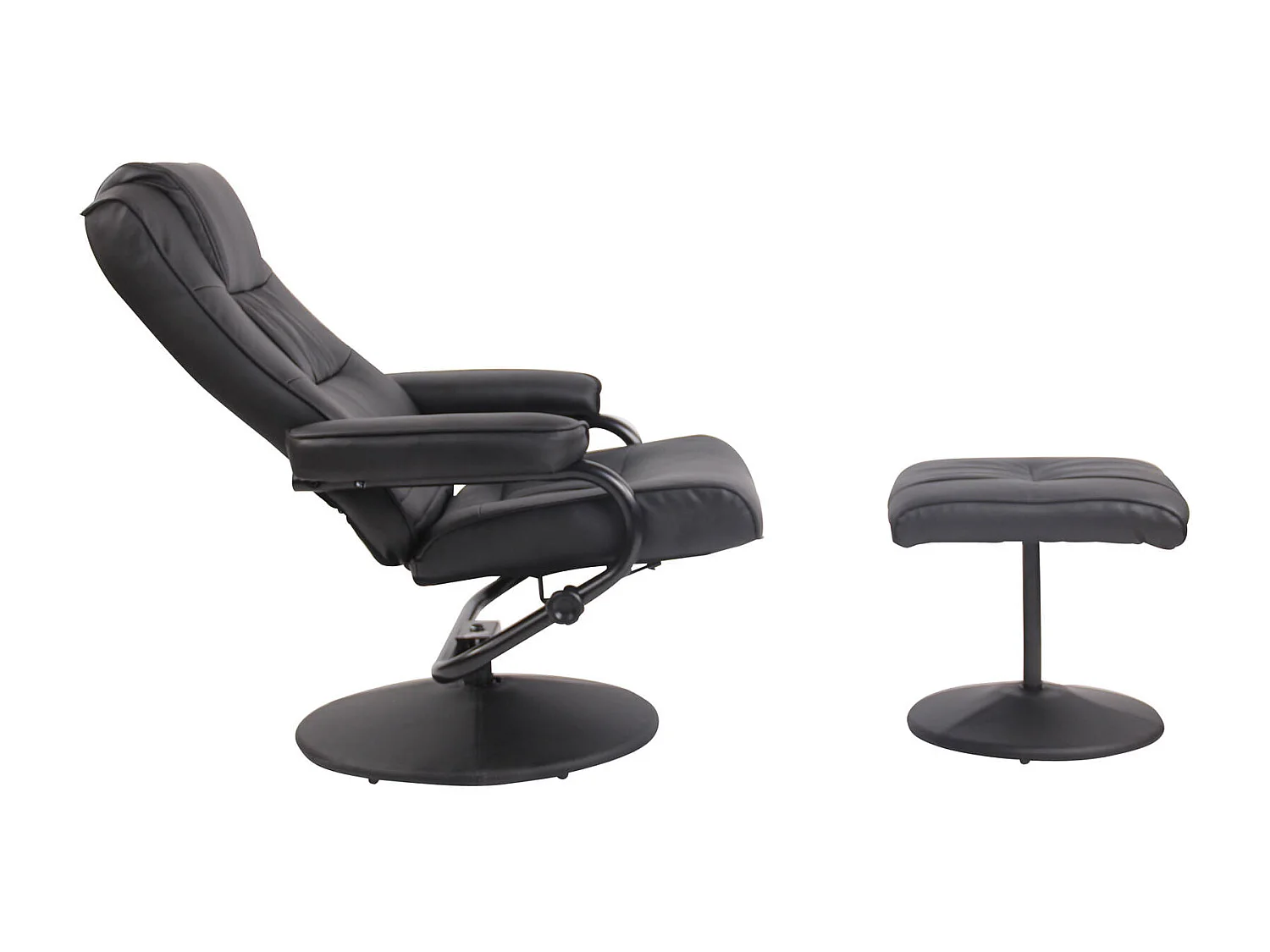 Fauteuil inclinable avec repose-pieds métal argentée 77 x 72 x 92 cm 10_0003619