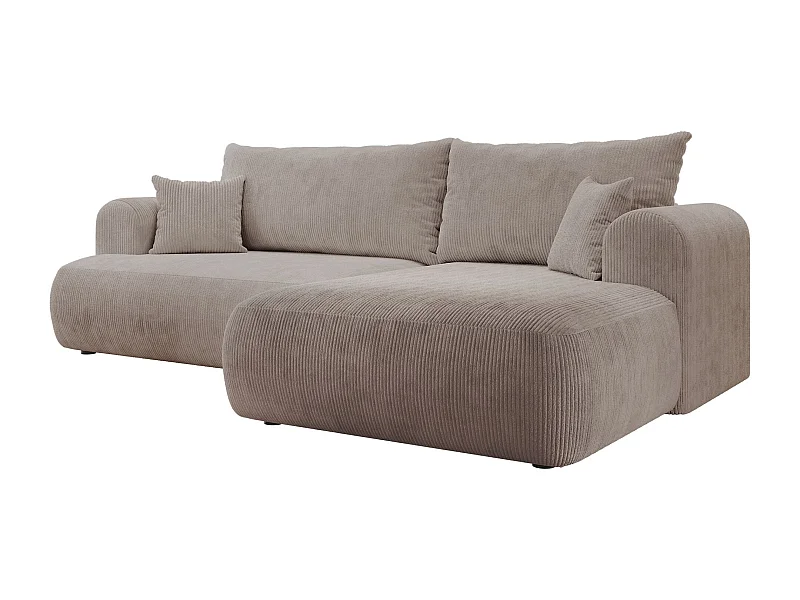 Ecksofa mit Cordbezug – Schlaffunktion und Stauraum – Beige – rechts – OVO CORD