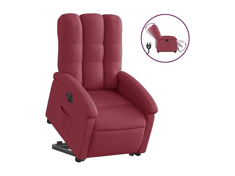 Fauteuil relax TV fonction tissu bordeaux 70 x 93 x 101 cm DEC028547