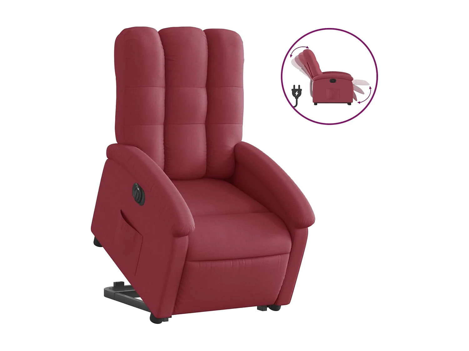 Fauteuil relax TV fonction tissu bordeaux 70 x 93 x 101 cm DEC028547