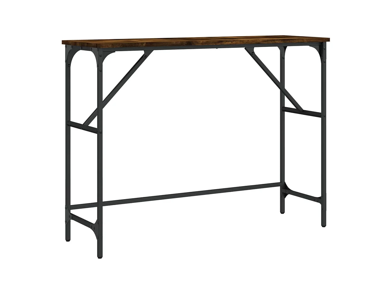 Table console style industriel métal marron 100 x 32 x 75 cm DEC031762