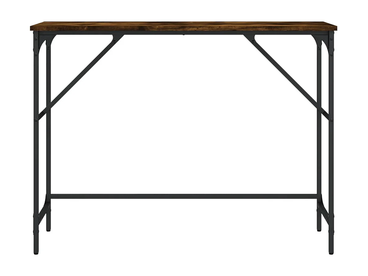 Table console style industriel métal marron 100 x 32 x 75 cm DEC031762