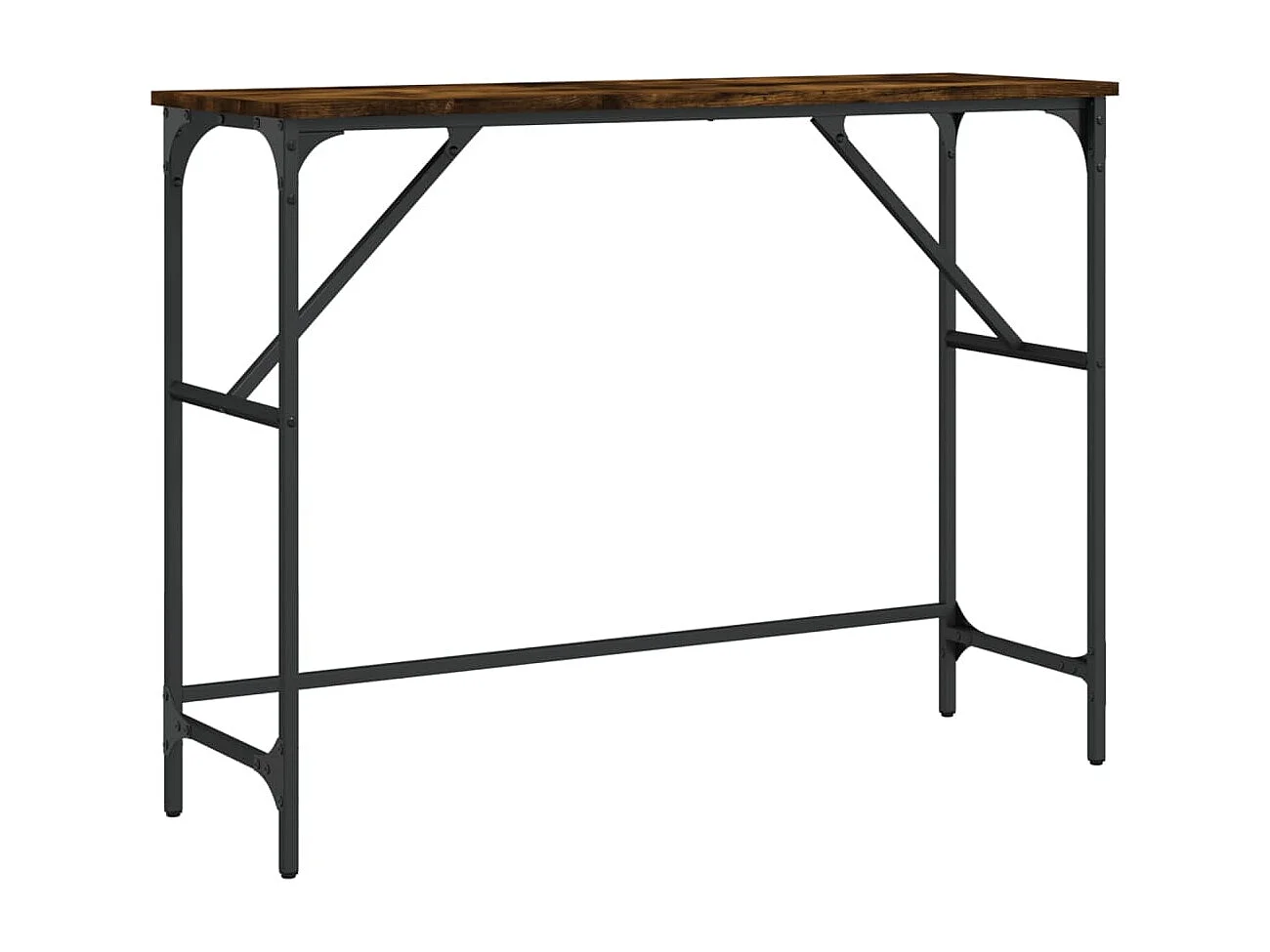 Table console style industriel métal marron 100 x 32 x 75 cm DEC031762