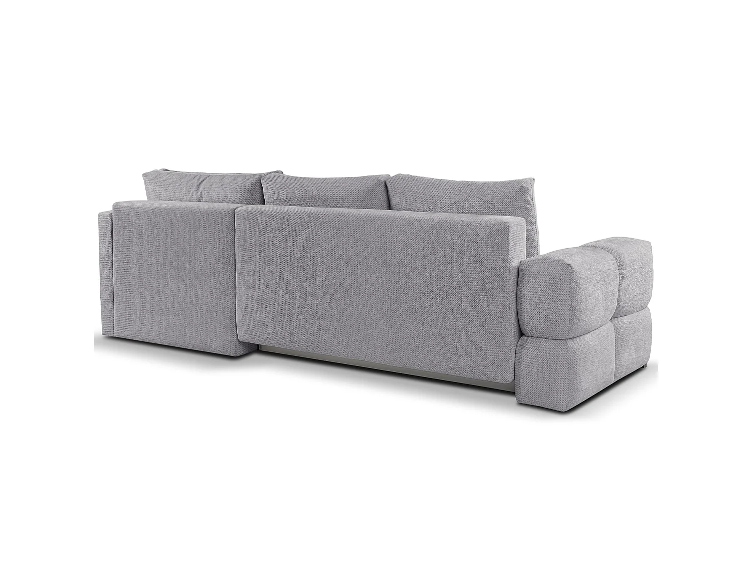 Hoekbedbank met chenillebekleding – slaapfunctie en opbergruimte – grijs – omkeerbaar – TAREMI