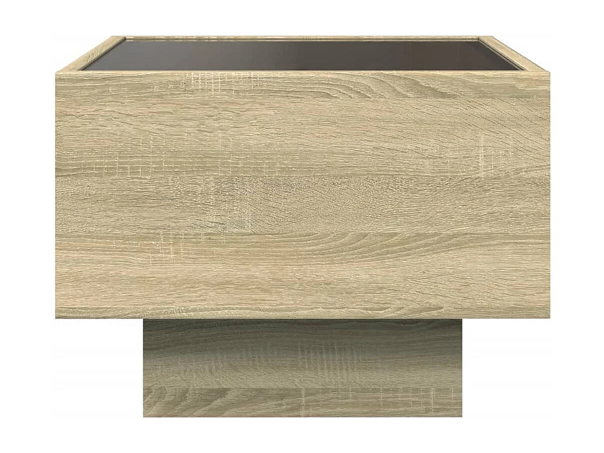 Table d'appoint avec lumière bois beige 40 x 40 x 30 cm DEC040282