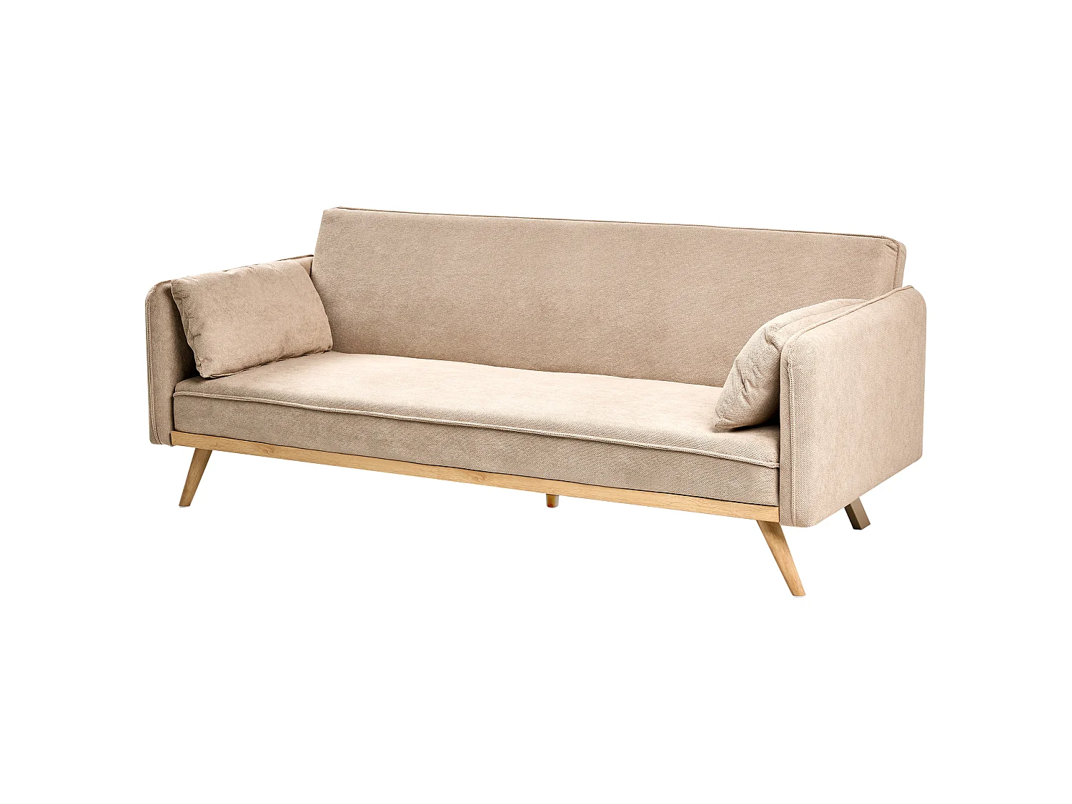 Canapé convertible clic-clac 3 places en coton marron ASAA