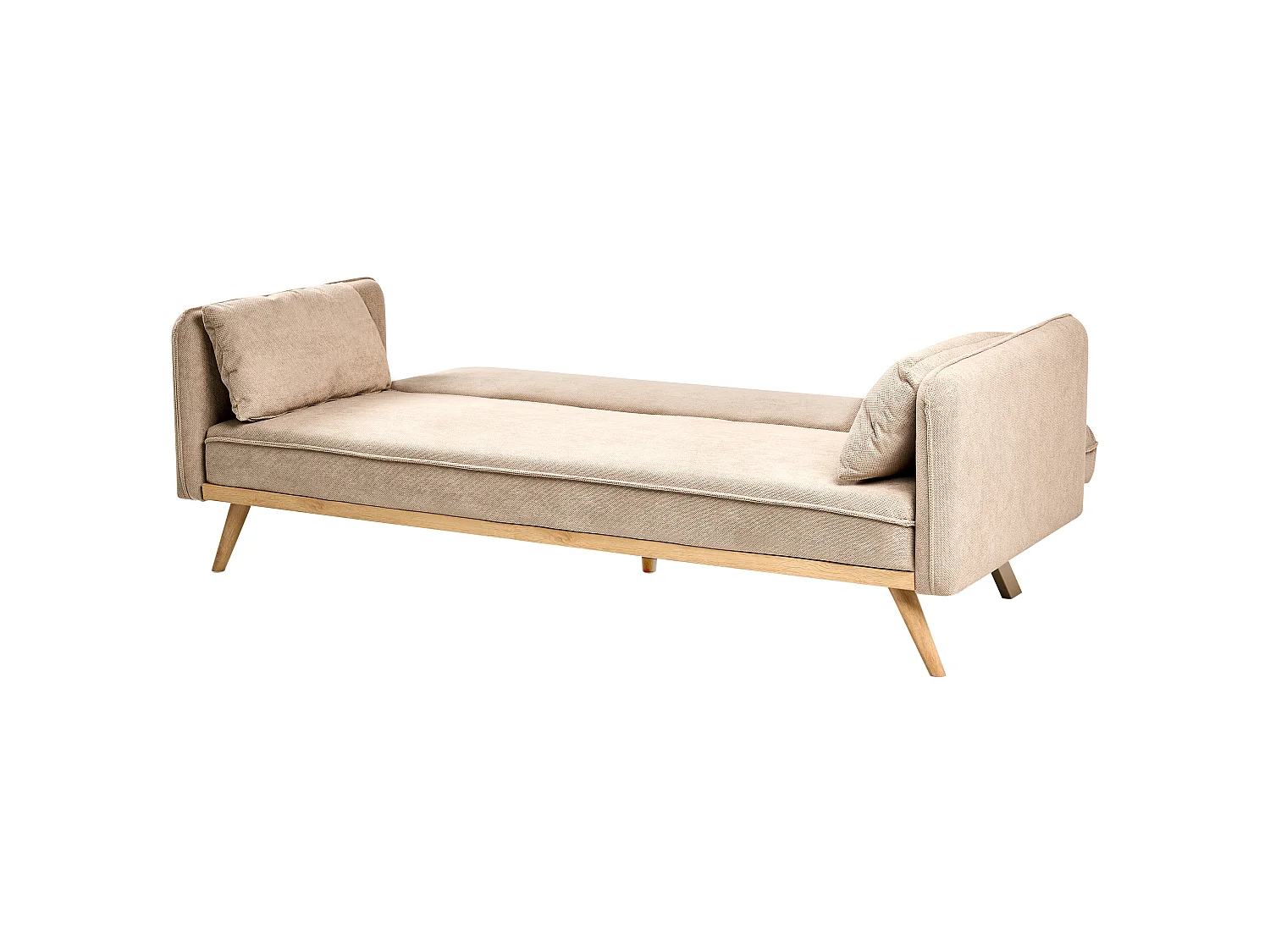 Canapé convertible clic-clac 3 places en coton marron ASAA