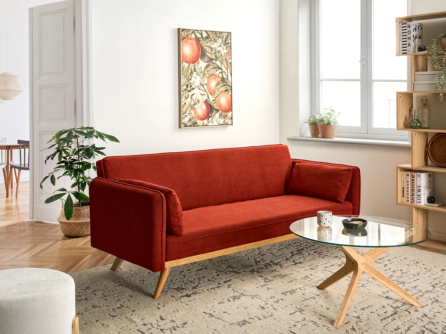 Canapé-lit ASAA Tissu Rouge