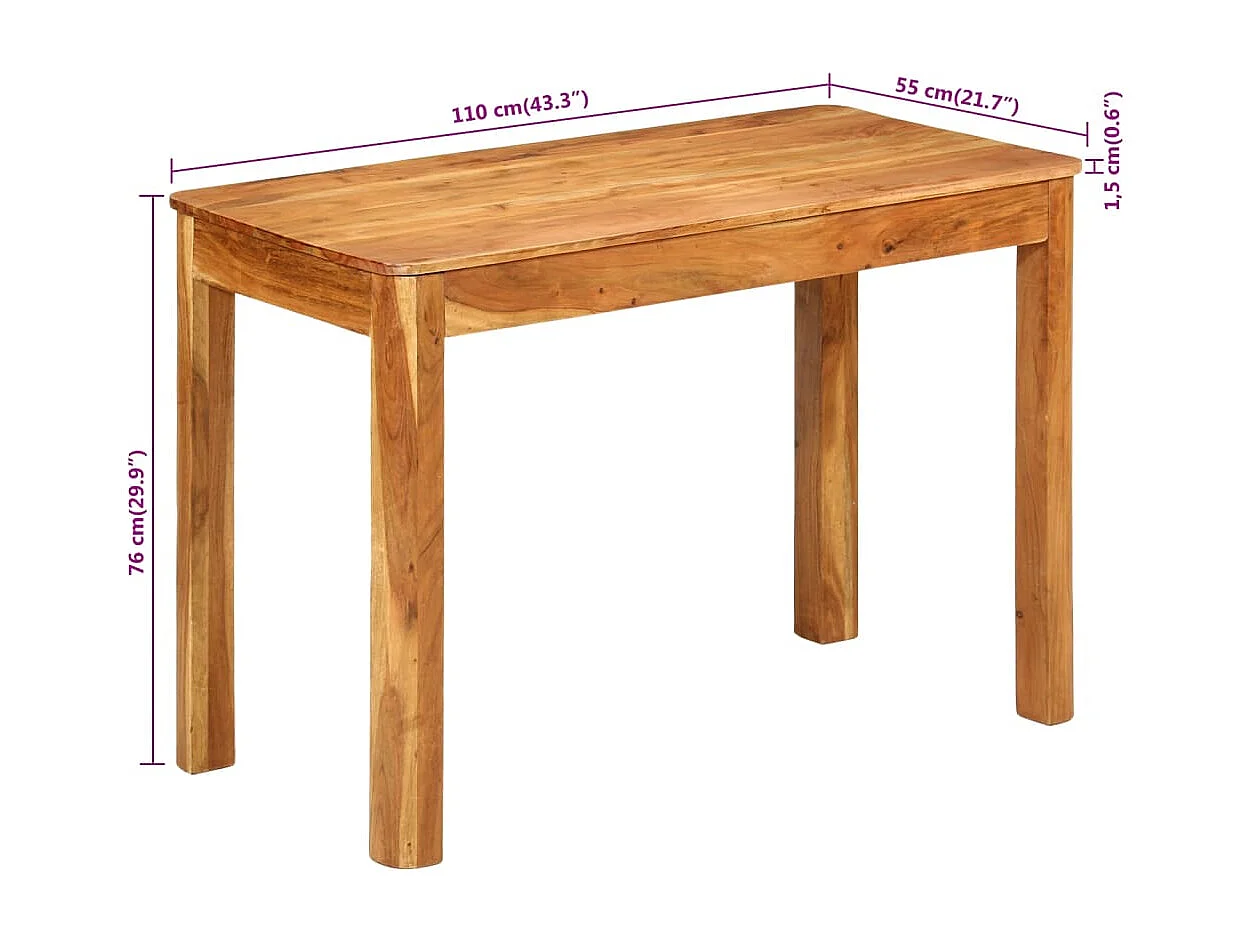 Table de salle à bois marron 110 x 55 x 76 cm DEC036692