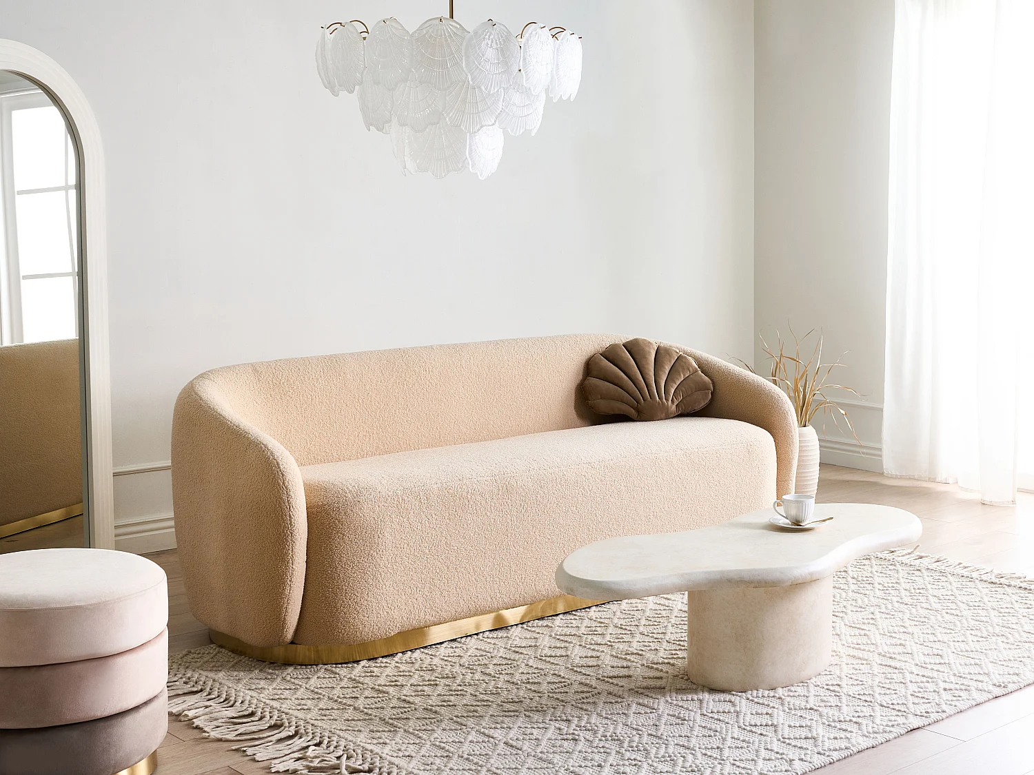 Canapé 2 places SIPO Bouclé Beige
